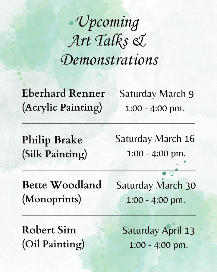 Upcoming Art Talks & Demonstrations