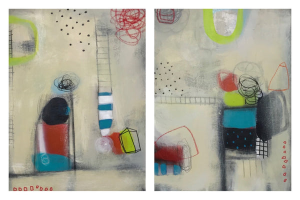 Once When it was Raining, Pete Brought a Bumpershoot to the Duel  (Diptych)