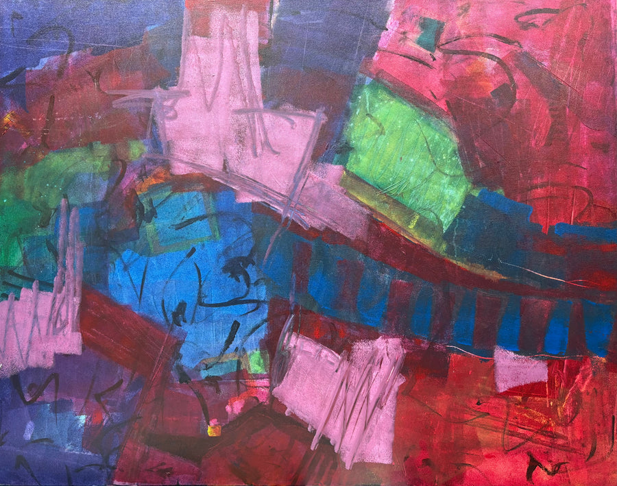Composition with Blue Stripes